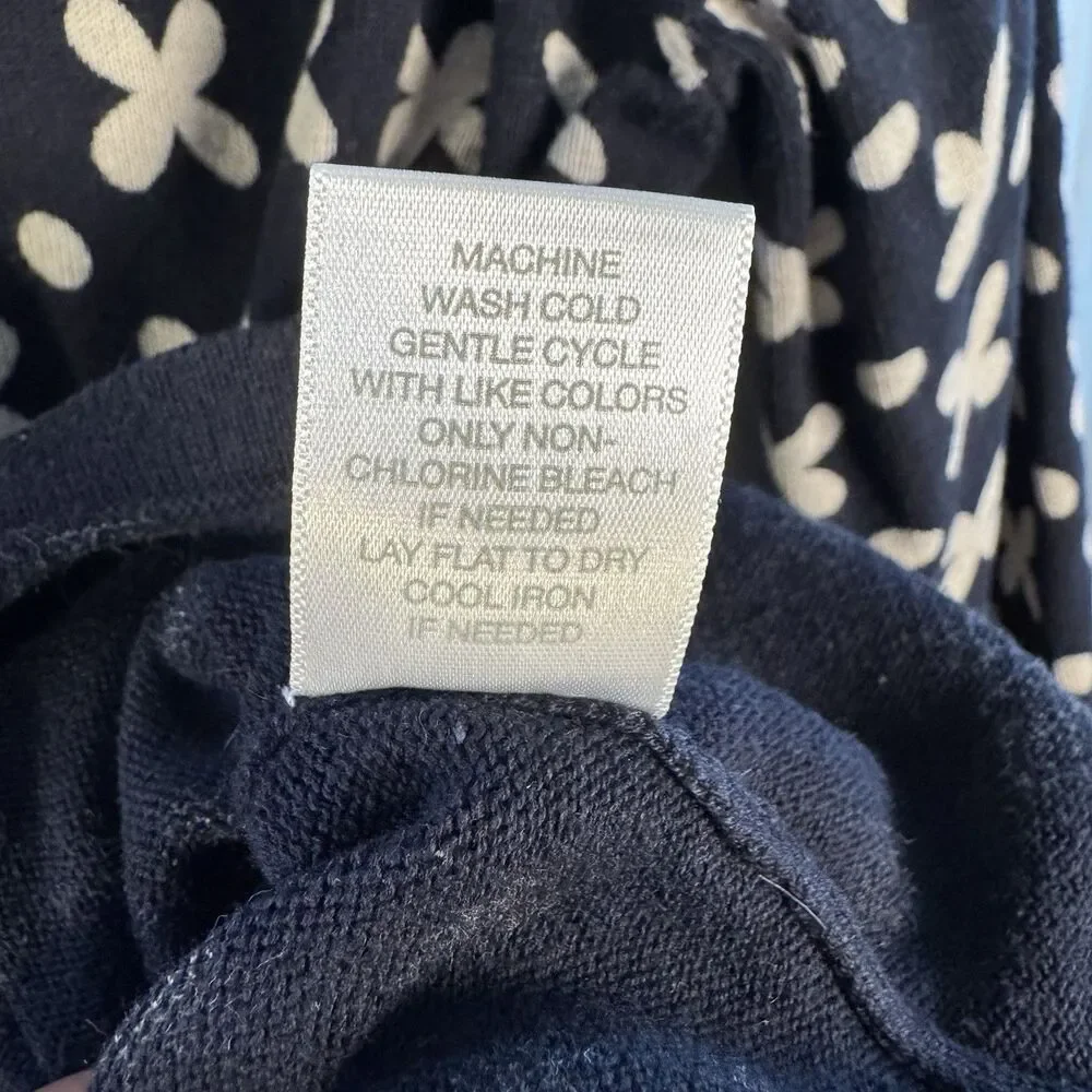 Christopher & Banks Women’s XL Navy Cream Floral Button Front Cardigan Sweater